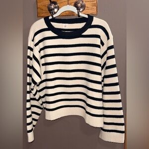 Chic Striped Black and White Sweater